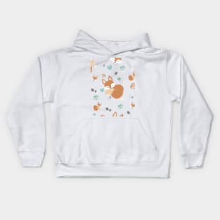 Sleepy Foxes pattern Kids Hoodie